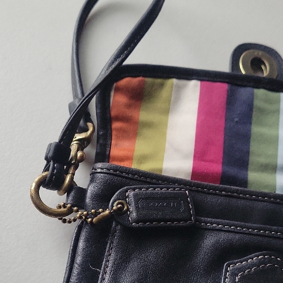 Black Leather Wristlet with Gold Accents - Picture 3 of 5